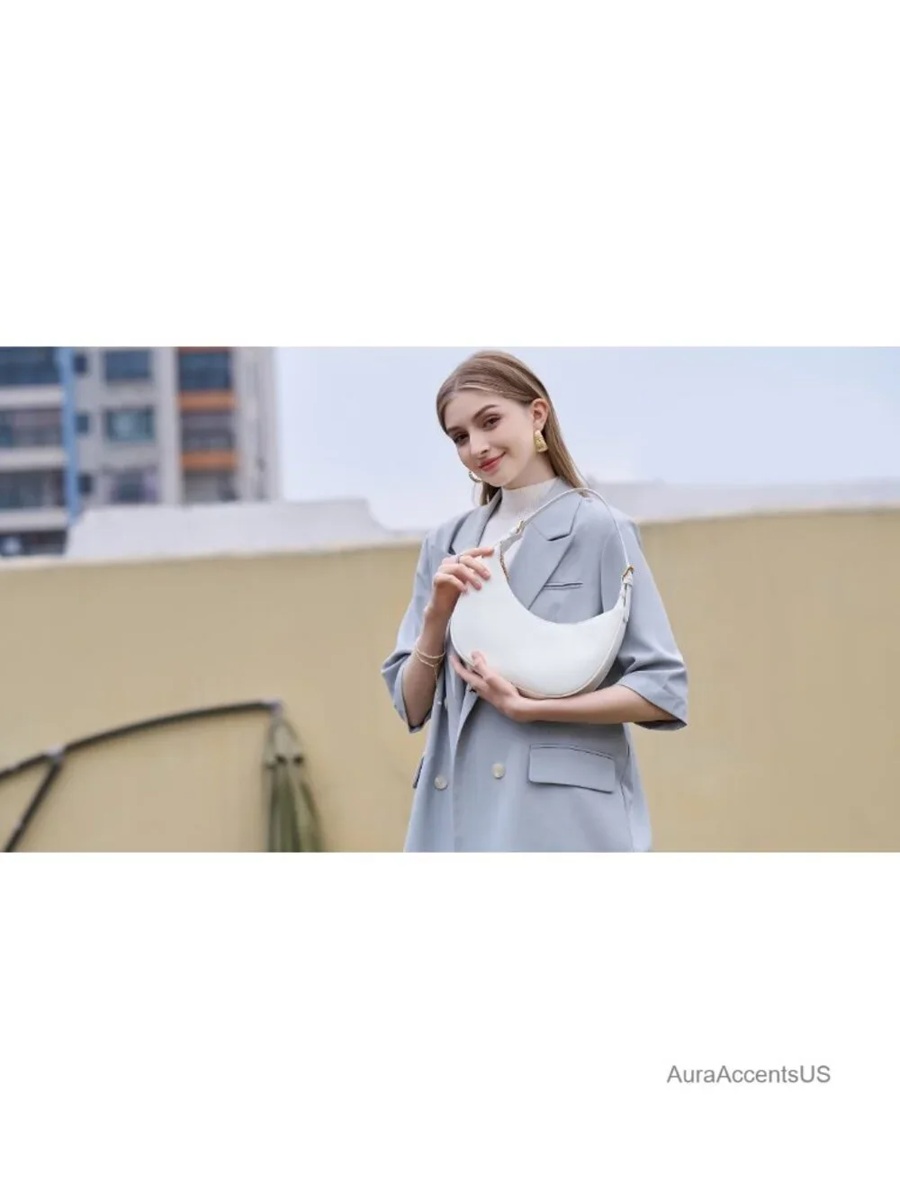 Small Faux Leather Hobo Crossbody Shoulder Bag with Zipper